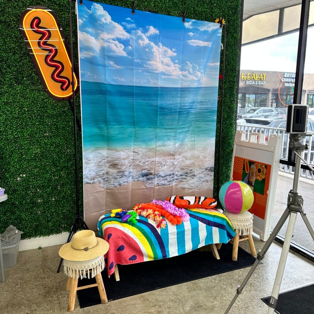 Example setup of photo booth
